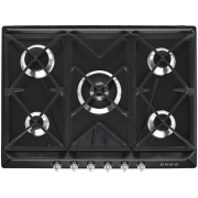 Smeg SR975NGH Victoria 69cm 5 Burner Gas Hob, Black