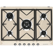 Smeg SR975PGH Victoria 69cm 5 Burner Gas Hob, Cream