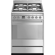 Smeg SUK61MX9 Concert Dual Fuel Cooker with Single Oven, Stainless Steel, A Rated