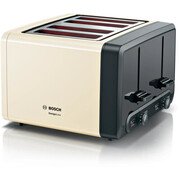Bosch TAT4P447GB DesignLine Toaster, 4 Slice, Cream