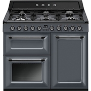 Smeg TR103GR Victoria Gloss Slate Grey 100cm Dual Fuel Range Cooker, A Rated