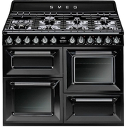 Smeg TR4110BL1 Victoria 110cm Dual Fuel Range Cooker, Black, A Rated