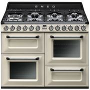 Smeg TR4110P1 Victoria 110cm Dual Fuel Range Cooker, Cream, A Rated