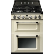 Smeg TR62P Victoria Dual Fuel Cooker with Double Oven, Cream, A Rated