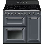 Smeg TR93IGR2 Victoria Slate Grey 90cm Induction Range Cooker, A Rated