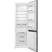 Smeg UKC81721E Static Integrated Fridge Freezer, Sliding Hinge, 70/30, Silver, E Rated