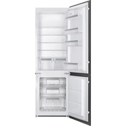 Smeg UKC8173N1E No Frost Integrated Fridge Freezer, Sliding Hinge, 70/30, E Rated