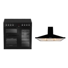 Beko KDVC90K 90cm Ceramic Range Cooker, Black, A Rated