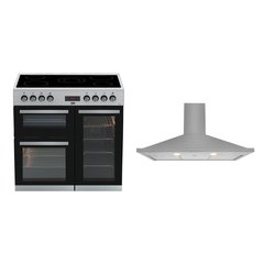 Beko KDVF90X 90cm Dual Fuel Range Cooker, Stainless Steel, A Rated