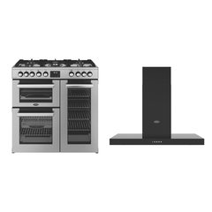 Belling RCA COOKCENTRE 90DF 90cm Dual Fuel Range Cooker, Stainless Steel, A Rated