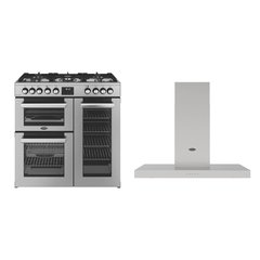 Belling RCA COOKCENTRE 90DF 90cm Dual Fuel Range Cooker, Stainless Steel, A Rated