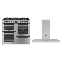 Belling RCA COOKCENTRE 100DF 100cm Dual Fuel Range Cooker, Stainless Steel, A Rated