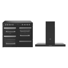 Belling RCA COOKCENTRE 110E 110cm Ceramic Range Cooker, Black, A Rated