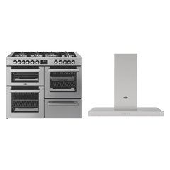 Belling RCA COOKCENTRE 110DF 110cm Dual Fuel Range Cooker, Stainless Steel, A Rated