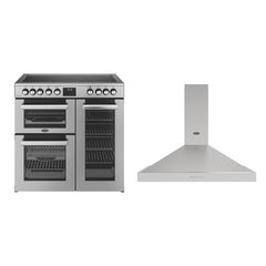 Belling RCA COOKCENTRE 90E S 90cm Ceramic Range Cooker, Stainless Steel, A Rated
