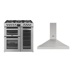 Belling RCA COOKCENTRE 90DF 90cm Dual Fuel Range Cooker, Stainless Steel, A Rated