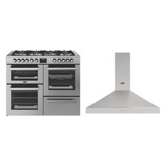 Belling RCA COOKCENTRE 110DF 110cm Dual Fuel Range Cooker, Stainless Steel, A Rated