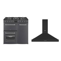 Belling RCA FARMHOUSE 90DF A 90cm Dual Fuel Range Cooker, Grey, A Rated