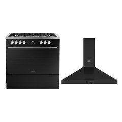 Belling BEL RCA VISION SGL 90cm Dual Fuel Range Cooker, Black, A Rated
