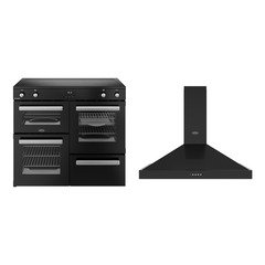 Belling RCA COOKCENTRE 100Ei 100cm Induction Range Cooker, Black, A Rated