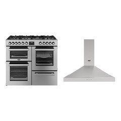 Belling RCA COOKCENTRE 100DF 100cm Dual Fuel Range Cooker, Stainless Steel, A Rated