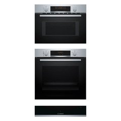 Bosch HQA574BS3B Series 4 Built-In Electric Single Oven with Pyrolytic Cleaning, Stainless Steel, A+ Rated