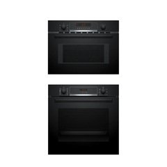 Bosch HQA574BB3B Series 4 Built-In Electric Single Oven with Pyrolytic Cleaning, Black, A+ Rated