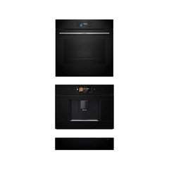 Bosch HSG7584B1 Series 8 Built-In Electric Single Oven with Steam Function, Black, A+ Rated