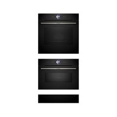 Bosch HSG7364B1B Series 8 Built-In Electric Single Oven with Steam Function, Black, A+ Rated