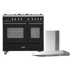DeLonghi DTR 906-DF/AN Modern 90cm Dual Fuel Range Cooker, Black, B Rated