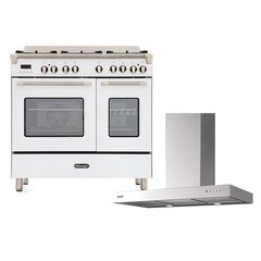 DeLonghi DVTR 906-DF/WH Vintage 90cm Dual Fuel Range Cooker, White, A Rated