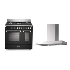 DeLonghi BS 965T MXA 90cm Dual Fuel Range Cooker, Grey, A Rated