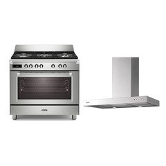 DeLonghi BS 965 MXX 90cm Dual Fuel Range Cooker, Stainless Steel, A Rated
