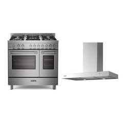 DeLonghi PRO 965 TGXX 90cm Gas Range Cooker, Stainless Steel, A Rated