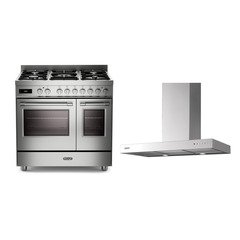 DeLonghi PRO 965T MXX 90cm Dual Fuel Range Cooker, Stainless Steel, A Rated