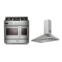 DeLonghi PRO 965T MXX 90cm Dual Fuel Range Cooker, Stainless Steel, A Rated