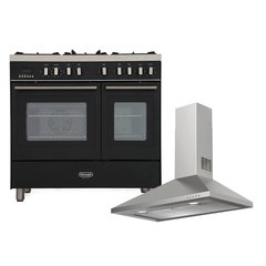 DeLonghi DTR 906-DF/AN Modern 90cm Dual Fuel Range Cooker, Black, B Rated