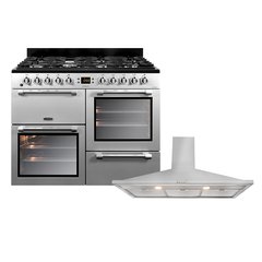 Leisure CK100F232S Cookmaster 100cm Dual Fuel Range Cooker, Silver, A Rated