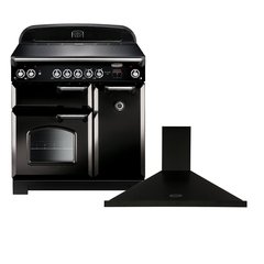 Rangemaster CLA90ECBL/C 90cm Ceramic Range Cooker Classic Black / Chrome, A Rated