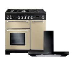 Rangemaster KCH90NGFCR/C 90cm Gas Range Cooker Kitchener Cream / Chrome, A+ Rated