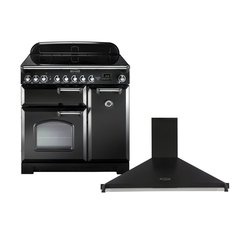 Rangemaster CDL90EIBL/C 90cm Induction Range Cooker Classic Deluxe Black / Chrome, A Rated