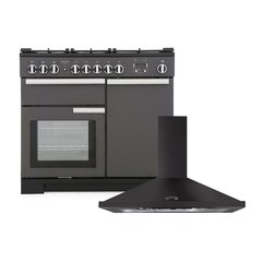Rangemaster PDL100DFFSL/C 100cm Dual Fuel Range Cooker Professional Deluxe Slate / Chrome, A Rated