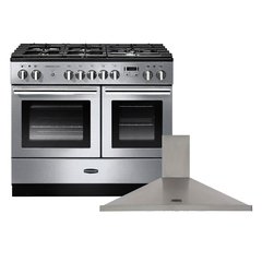 Rangemaster PROPL100FXDFFSS/C 100cm Dual Fuel Range Cooker Professional Plus FX Stainless Steel / Chrome, A Rated