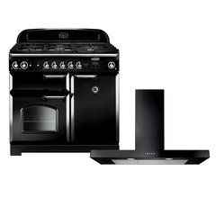Rangemaster CLA100NGFBL/C 100cm Gas Range Cooker Classic Black / Chrome, A+ Rated