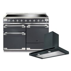 Rangemaster ELS110EISL 110cm Induction Range Cooker Elise Slate / Brushed Nickel, A Rated
