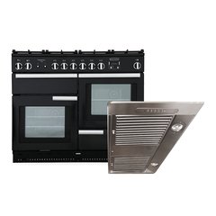 Rangemaster PROP110NGFGB/C 110cm Gas Range Cooker Professional Plus Black / Chrome, A Rated