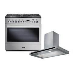 Rangemaster PROP90FXDFFSS/C 90cm Dual Fuel Range Cooker Professional Plus FX Stainless Steel / Chrome, A Rated
