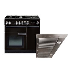 Rangemaster PROP90NGFGB/C 90cm Gas Range Cooker Professional Plus Black / Chrome, A Rated