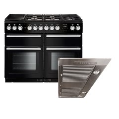 Rangemaster NEXSE110DFFBL/C 110cm Dual Fuel Range Cooker Nexus SE Black / Chrome, A Rated