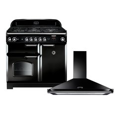 Rangemaster CLA100NGFBL/C 100cm Gas Range Cooker Classic Black / Chrome, A+ Rated